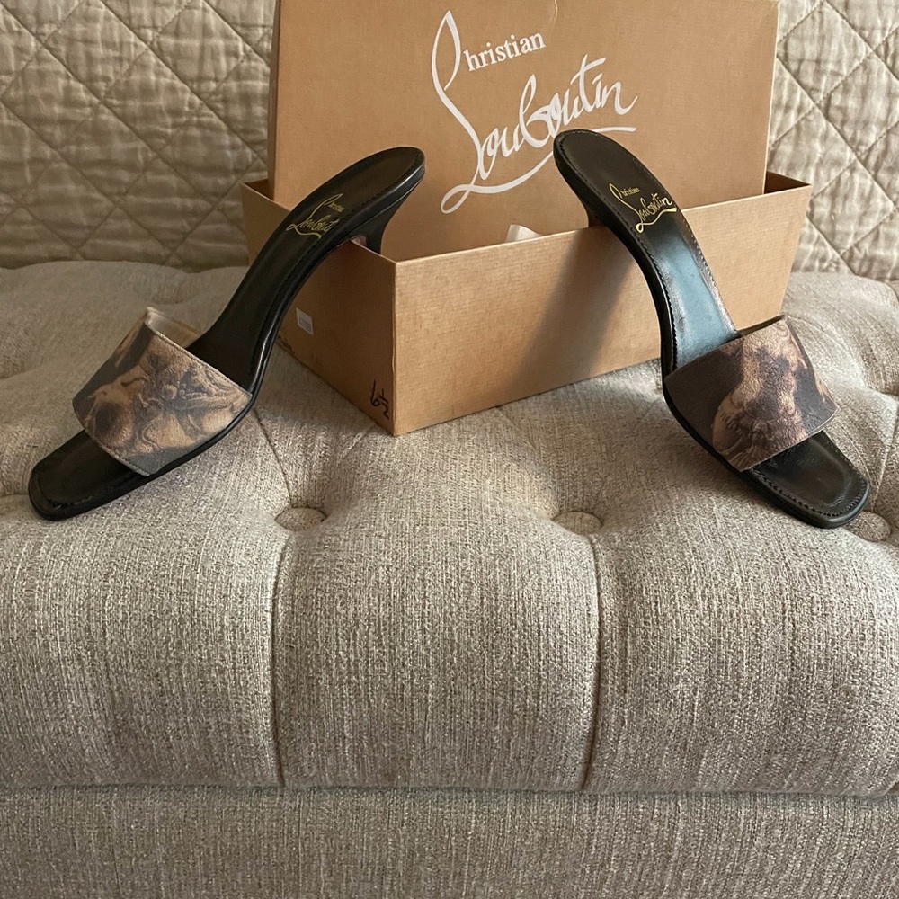 Christian Louboutin Black and Brown Stiletto Heels